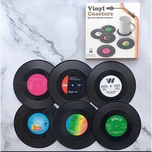 3 for $26 -Retro Vinyl Coffee Coasters